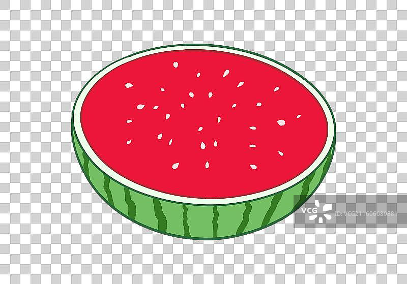 扁平风水果元素半个西瓜图片素材