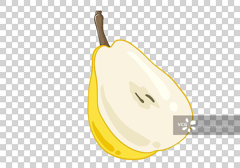 扁平风水果元素黄色的梨图片素材