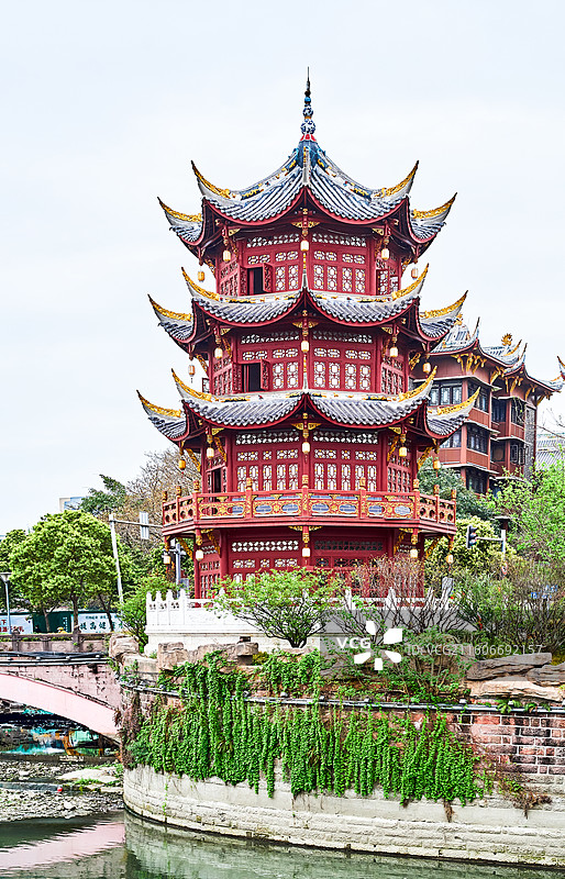 成都琴台路的散花楼图片素材