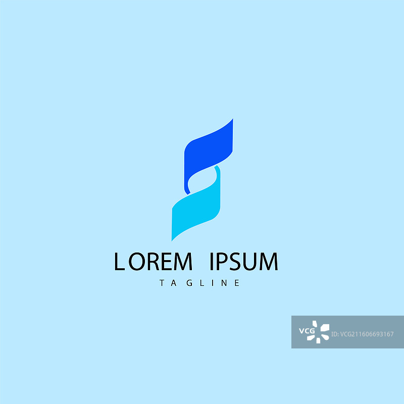 弯曲的S字母现代标志设计图片素材