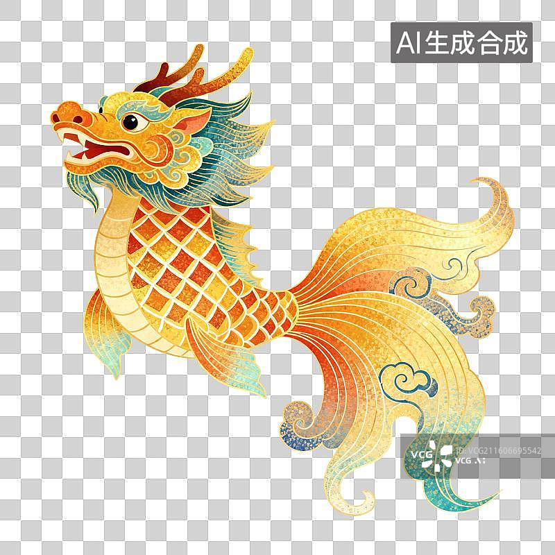 【AI数字艺术】螭吻神兽节日插画图片素材