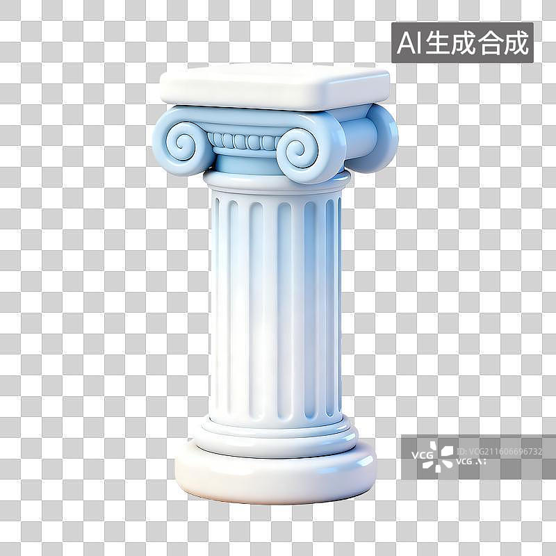 【AI数字艺术】具有华丽涡卷和凹槽设计的古典希腊式柱子图片素材