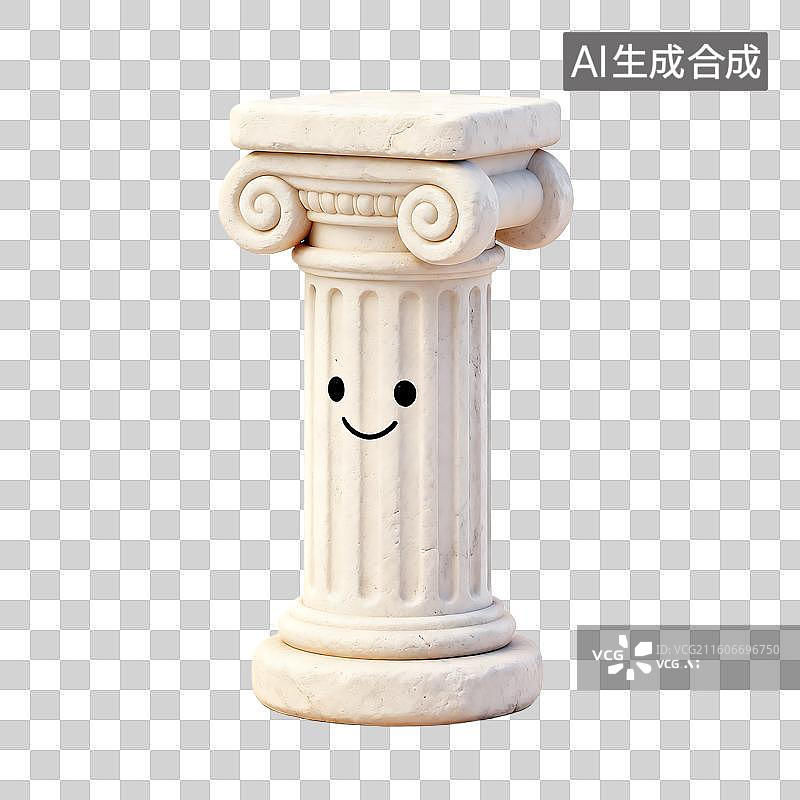 【AI数字艺术】带有微笑的古典石柱图片素材