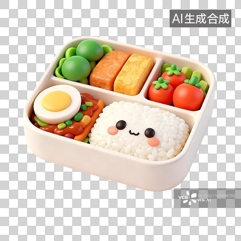 【AI数字艺术】可爱多彩的便当盒食物图片素材
