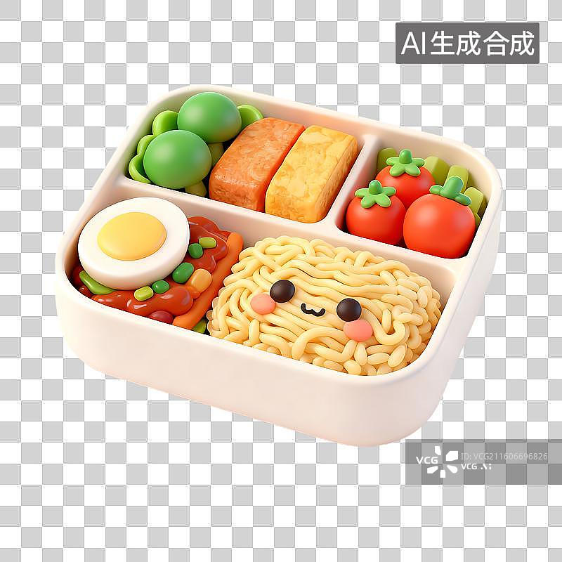【AI数字艺术】可爱多彩的便当盒美食图片素材