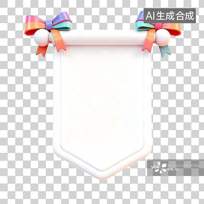 【AI数字艺术】带有彩色蝴蝶结的装饰横幅图片素材