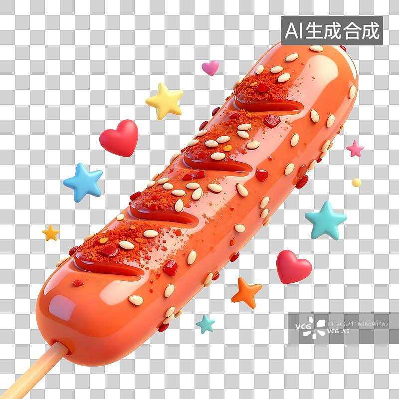 【AI数字艺术】色彩鲜艳的串烧香肠图片素材