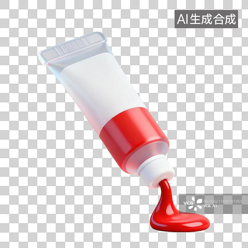 【AI数字艺术】3D磨砂玻璃材质教育主题美术课颜料管水彩水粉丙烯油画元素图片素材