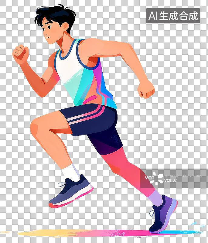 【AI数字艺术】免扣人物跳跃跑步元素图片素材