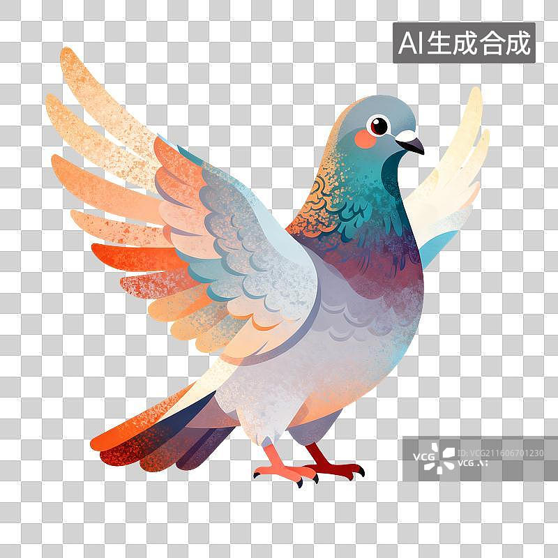 【AI数字艺术】信鸽动物插画图片素材