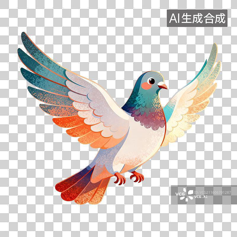 【AI数字艺术】信鸽动物插画图片素材