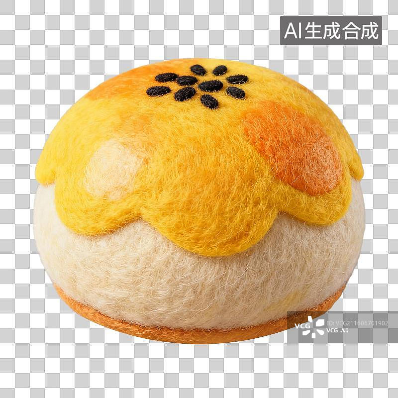 【AI数字艺术】3D羊毛毡风格美食成品菜肴元素蛋黄酥图片素材