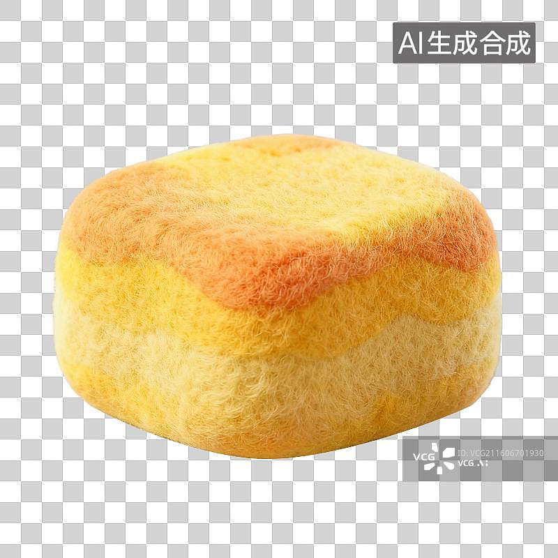【AI数字艺术】3D羊毛毡风格美食成品菜肴元素凤梨酥图片素材