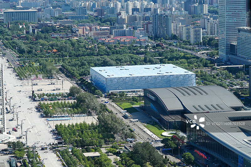 北京水立方与盘古大观图片素材