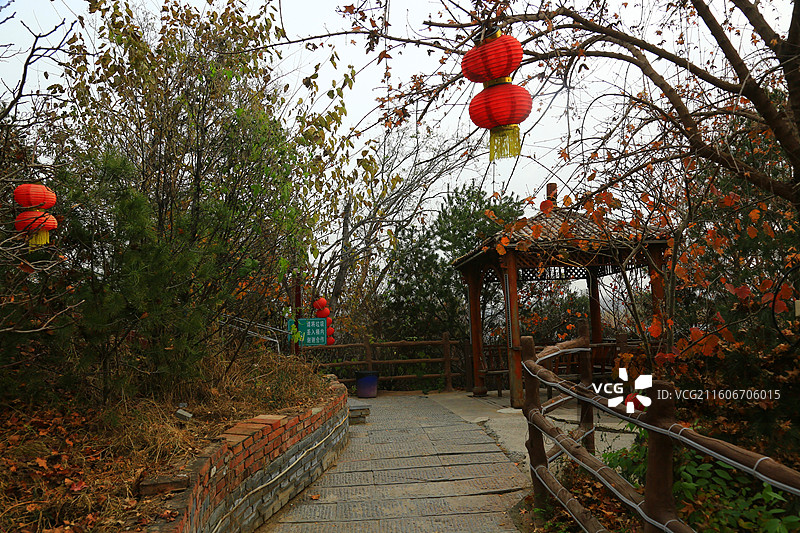 鬼斧神工造化功，云梯直上接苍穹 吊桥摇影千波渡，飞瀑流珠一涧通 登览长空舒望眼，回看新城耀霓虹图片素材