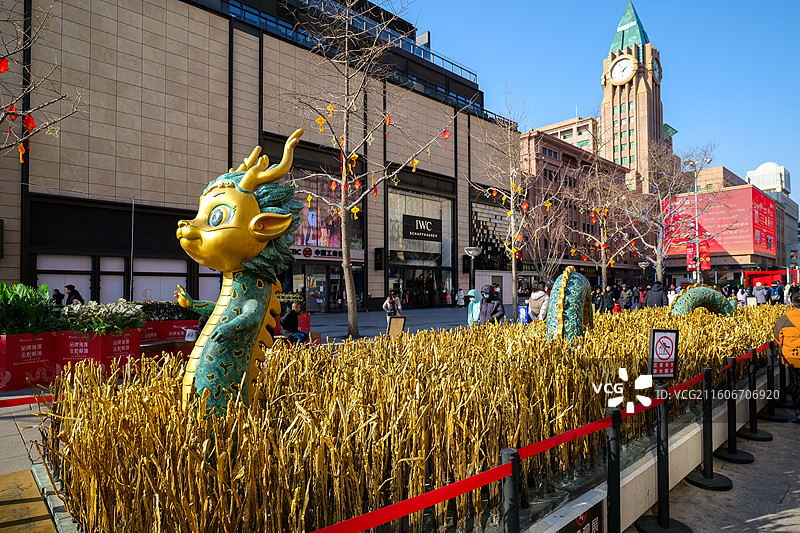 北京市东城区王府井大街景观图片素材