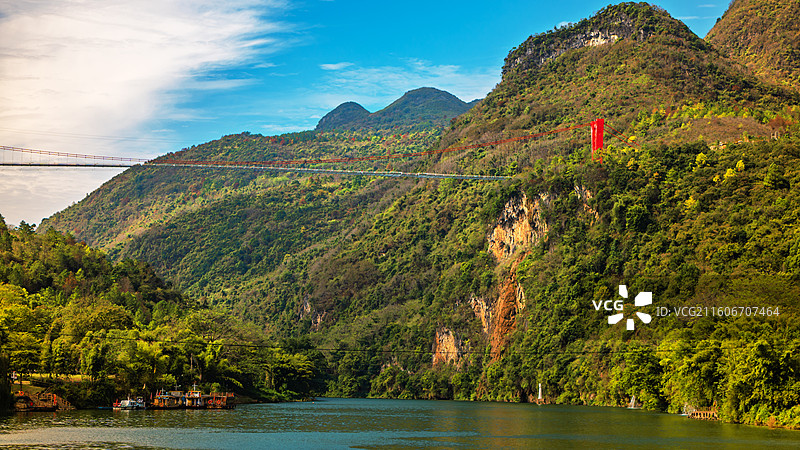 连州湟川三峡 峡谷河流高山瀑布风光图片素材