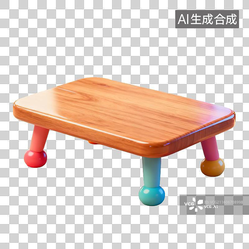 【AI数字艺术】彩色腿木制小凳子图片素材