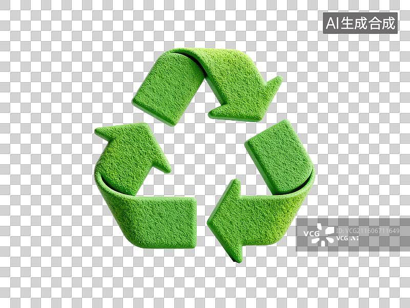 【AI数字艺术】绿色回收标志图片素材