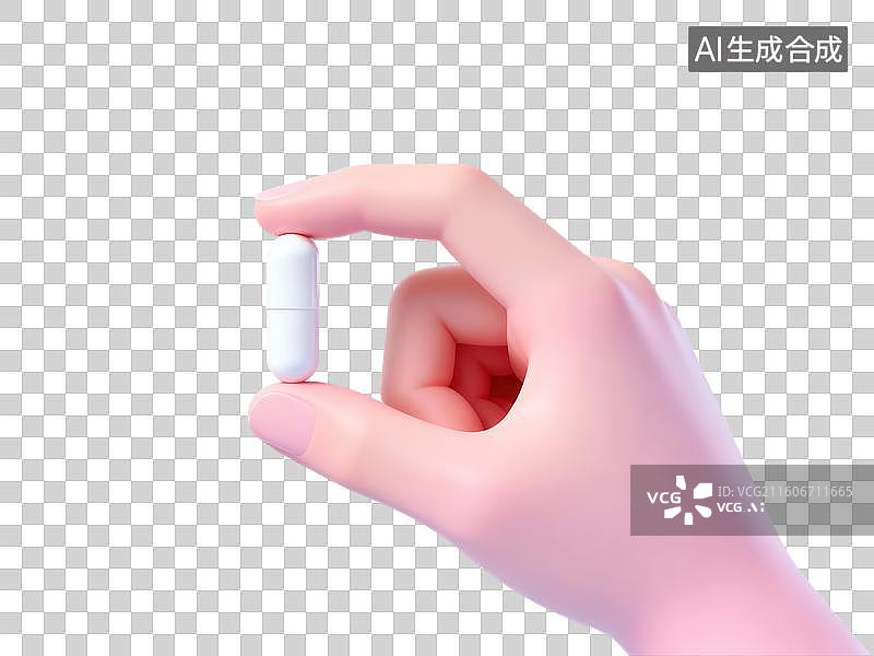 【AI数字艺术】手握白色药片图片素材