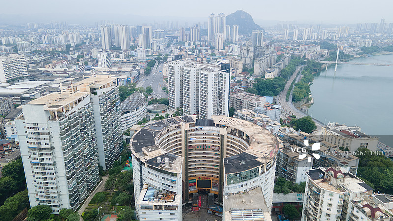 广西柳州柳江城区航拍图片素材
