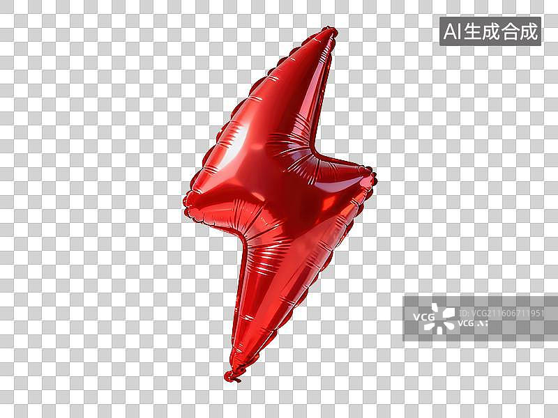 【AI数字艺术】红色闪电形状气球图片素材