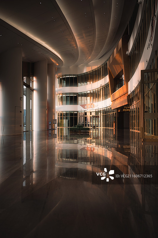 常州经开区图书馆日落图片素材