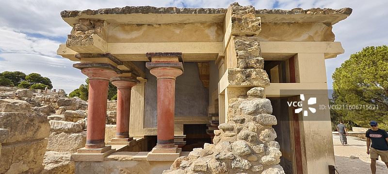 希腊克里特岛米诺斯王宫-欧洲最古老文明的王宫，距今约4000年图片素材