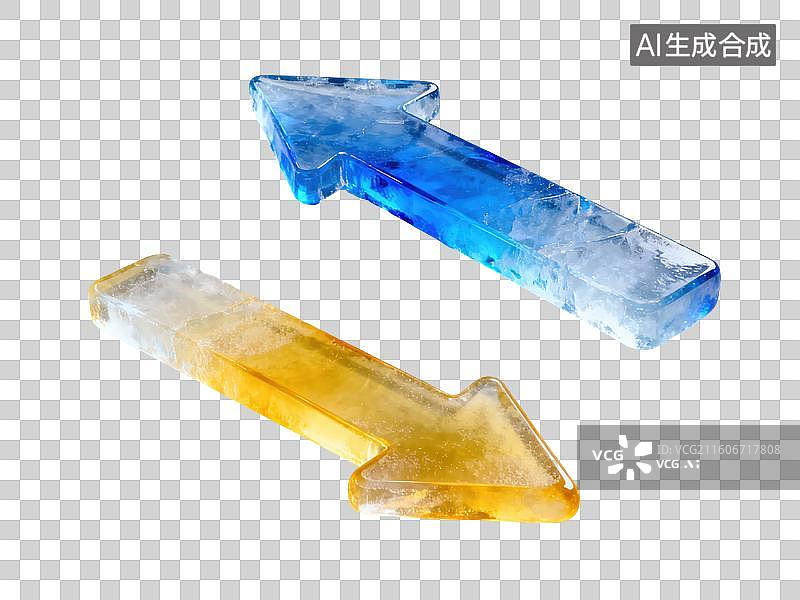 【AI数字艺术】冰制箭头指示方向图片素材