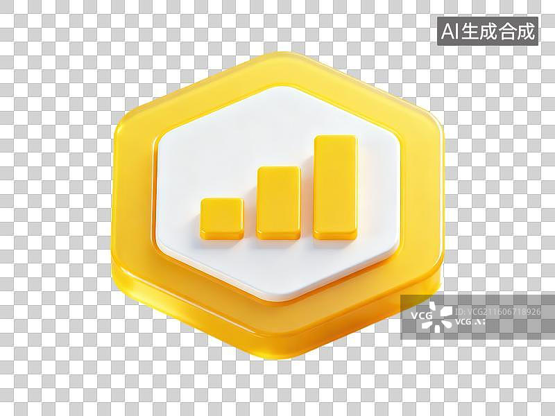 【AI数字艺术】黄色六边形图表图标图片素材