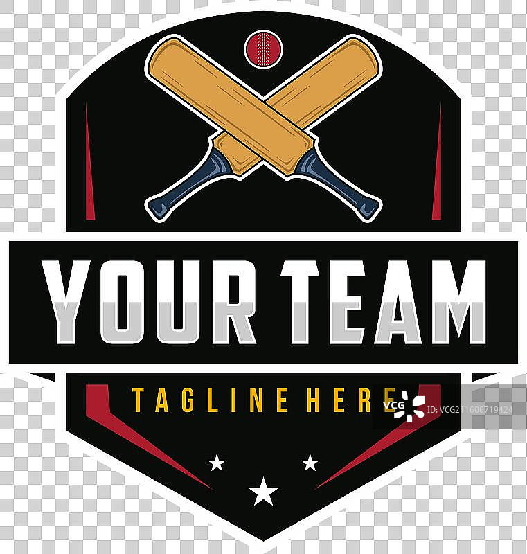 板球运动标志设计模板，板球徽章图片素材