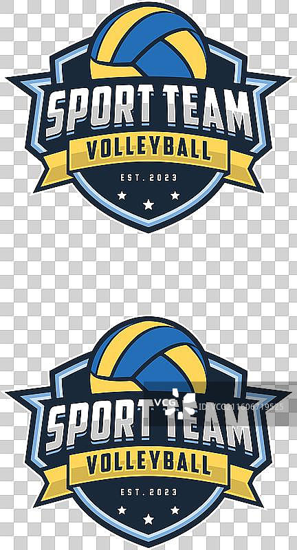 排球标志设计模板 排球徽章图片素材