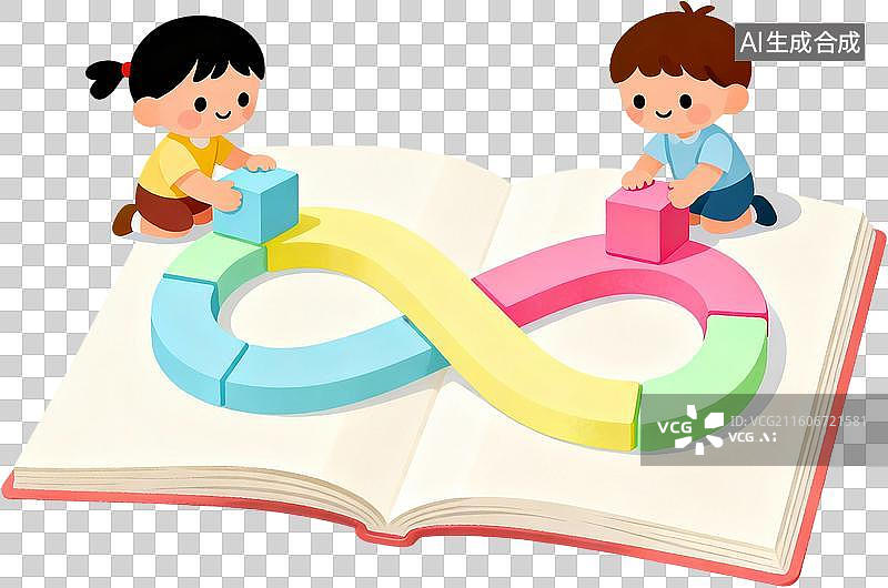 【AI数字艺术】卡通2D扁平描边插画教育主题学生探索科学自然天文学学习文具插画元素免抠图形图片素材