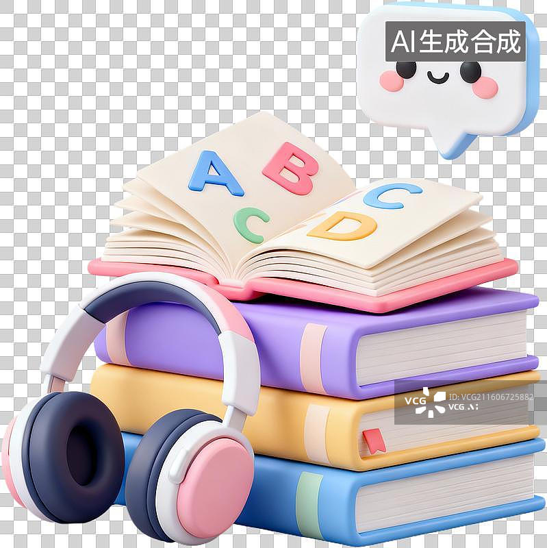 【AI数字艺术】开学季3D渲染卡通立体风格教育主题学习文具用品学科类别插画元素免抠图形图片素材