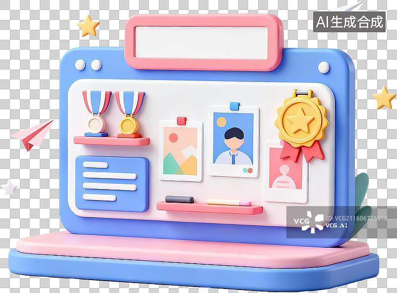 【AI数字艺术】开学季3D渲染卡通立体风格教育主题学习文具用品学科类别插画元素免抠图形图片素材