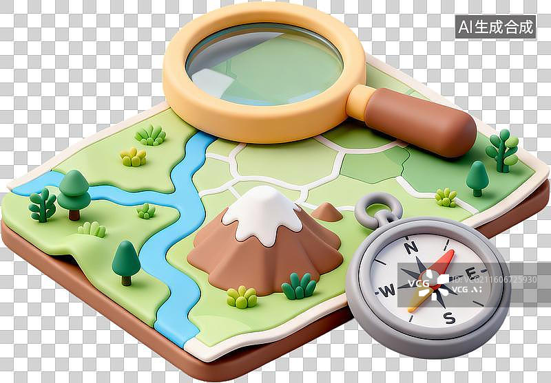 【AI数字艺术】开学季3D渲染卡通立体风格教育主题学习文具用品学科类别插画元素免抠图形图片素材