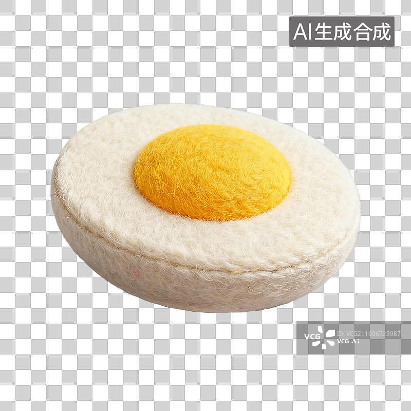 【AI数字艺术】3D羊毛毡风格美食零食小吃成品菜肴元素水煮蛋图片素材