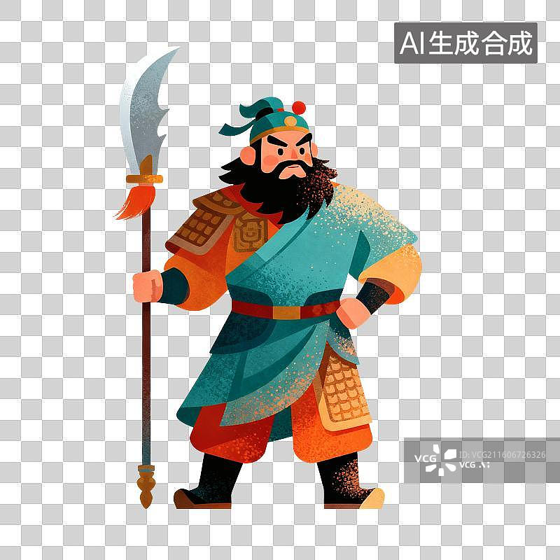 【AI数字艺术】张飞历史人物插画图片素材