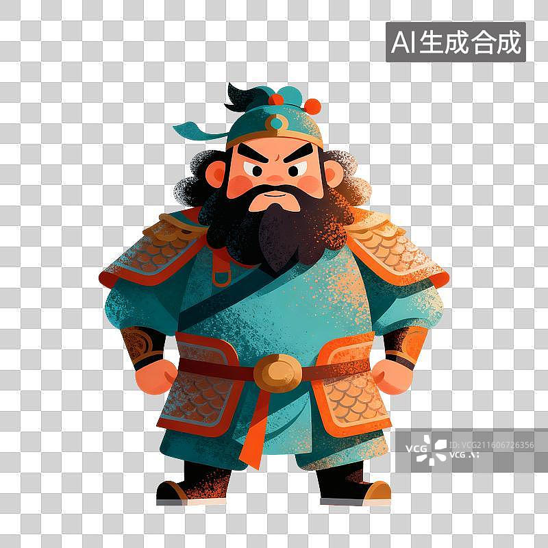 【AI数字艺术】张飞历史人物插画图片素材