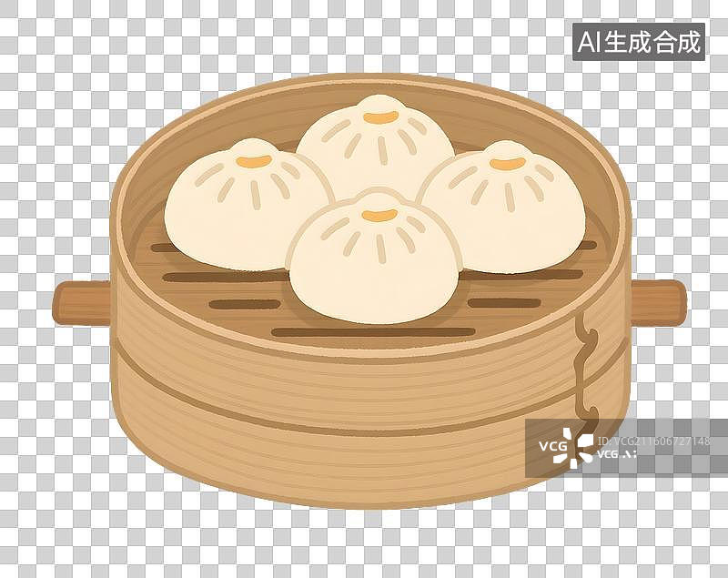 【AI数字艺术】AIGC:小笼包，蟹黄包，包子，面食早餐，中国食品，美食 ，插图插画，免抠图形图片素材