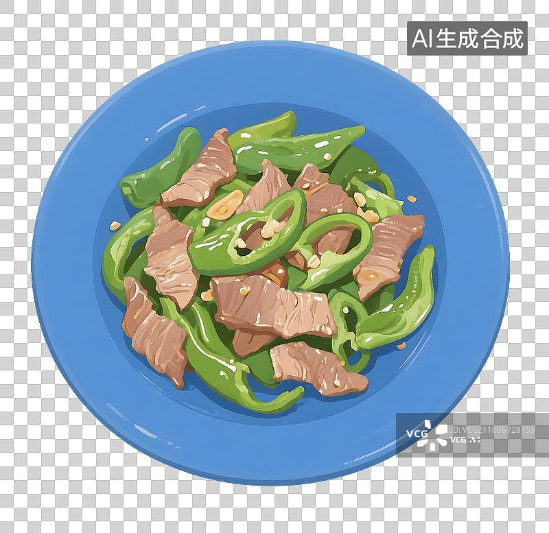 【AI数字艺术】AIGC:家常菜，辣椒炒肉，湘菜，中国食品，美食，元素，免抠图形图片素材