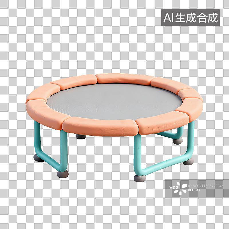 【AI数字艺术】3D粘土风格母婴亲子主题儿童玩具蹦蹦床跳跳床元素图片素材