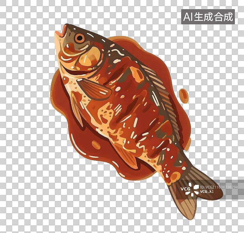 【AI数字艺术】AIGC:美食家常菜，红烧鱼，糖醋鱼，年夜饭，设计元素，免抠图形图片素材