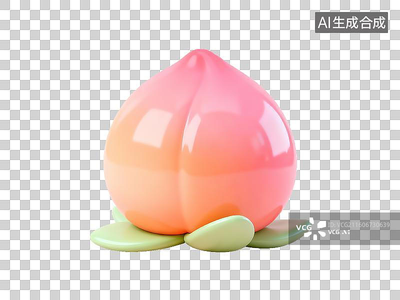 【AI数字艺术】寿桃 生日 粉色桃形摆件图片素材