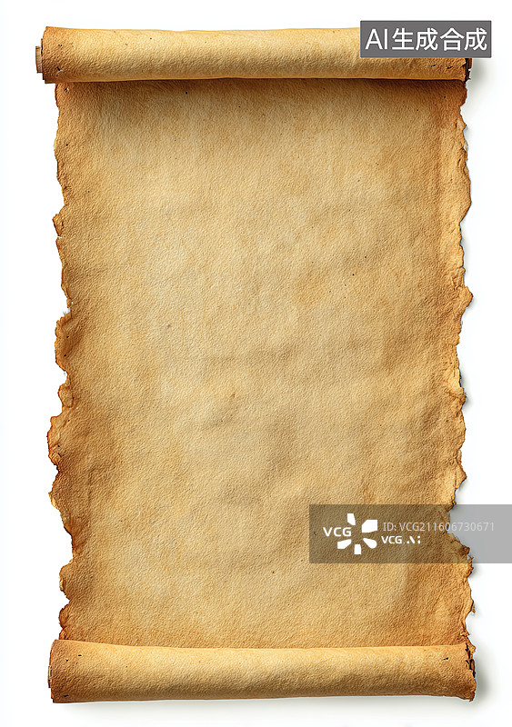 【AI数字艺术】古旧卷轴纸张图片素材