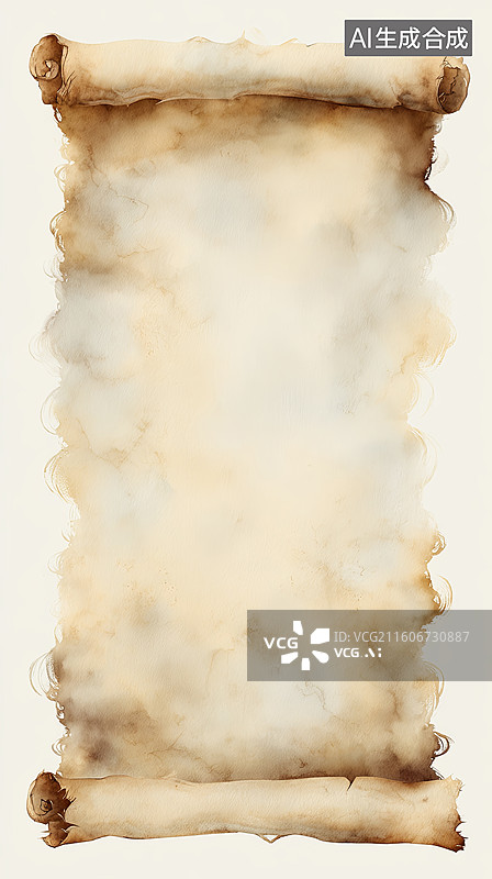 【AI数字艺术】卷轴古纸图片素材