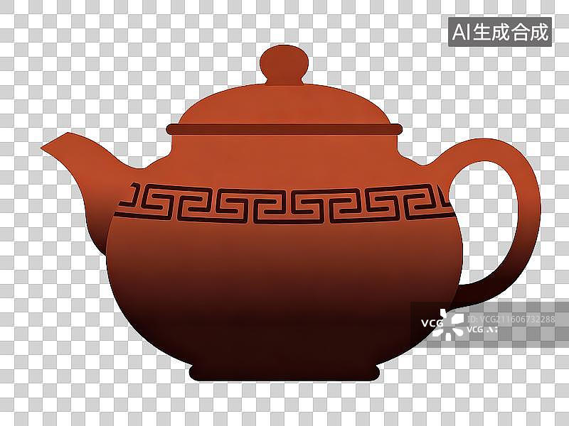 【AI数字艺术】中国传统红色茶壶紫砂壶茶文化 3D 立体免抠设计素材 二十四节气 谷雨图片素材