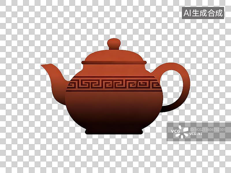 【AI数字艺术】中国传统红色茶壶紫砂壶茶文化 3D 立体免抠设计素材 二十四节气 谷雨图片素材