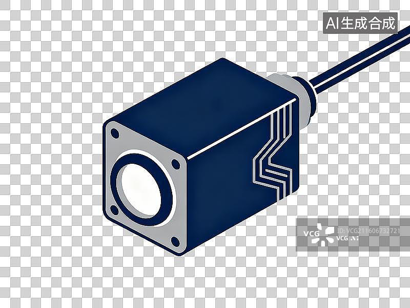 【AI数字艺术】摄像头传感器科技图标 2.5D 线条风格免抠设计素材图片素材