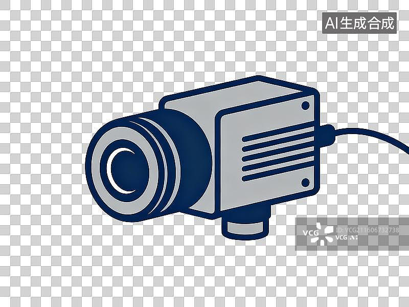 【AI数字艺术】摄像头传感器科技图标 2.5D 线条风格免抠设计素材图片素材